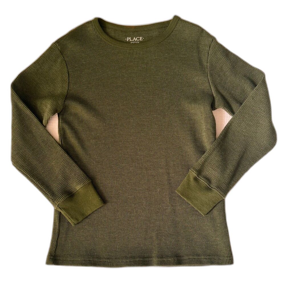 Boy's Children's Place Size Medium (M) 7/8 long-sleeve thermal style shirt